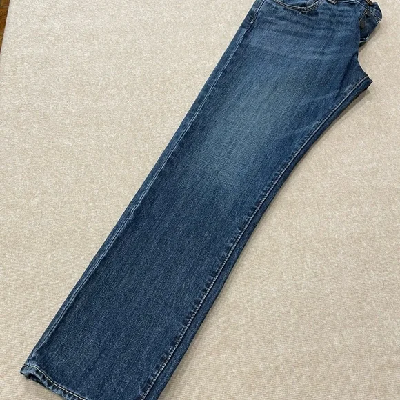 Abercrombie & Fitch Medium Wash Straight Leg Button Fly Denim Blue Jeans Men Boy - Picture 8 of 13